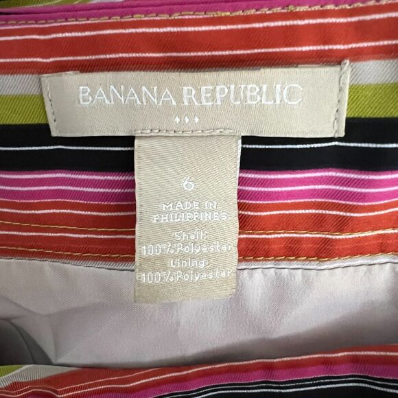 Banana Republic Dress Womens‎ 6 Black Multi Striped Panel Dress Sheath Colorful - Picture 7 of 8